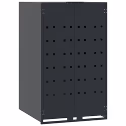 vidaXL Wheelie Bin Storage for 4 Bins Rubbish Trash Cover Anthracite Steel