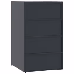 vidaXL Wheelie Bin Storage for 4 Bins Rubbish Trash Cover Anthracite Steel - Additional view 6