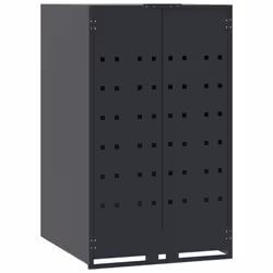 vidaXL Wheelie Bin Storage for 5 Bins Rubbish Trash Cover Anthracite Steel