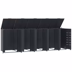 vidaXL Wheelie Bin Storage for 5 Bins Rubbish Trash Cover Anthracite Steel - Additional view 7