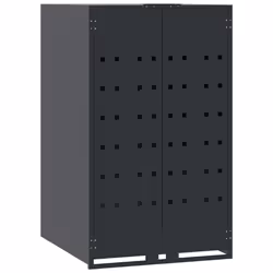 vidaXL Wheelie Bin Storage for 6 Bins Rubbish Trash Cover Anthracite Steel
