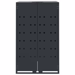 vidaXL Wheelie Bin Storage for 6 Bins Rubbish Trash Cover Anthracite Steel - Additional view 4