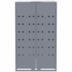 vidaXL Wheelie Bin Storage for 2 Bins Garden Store Trash Cover Grey Steel - Additional view 4