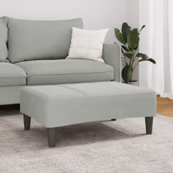 vidaXL Footstool Living Room Footrest Ottoman Sofa Stool Light Grey Velvet