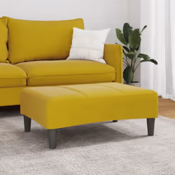 vidaXL Footstool Living Room Seat Footrest Ottoman Sofa Stool Yellow Velvet