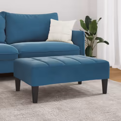 vidaXL Footstool Living Room Seat Footrest Ottoman Sofa Stool Blue Velvet