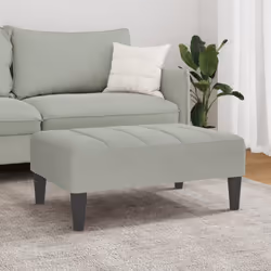 vidaXL Footstool Living Room Footrest Ottoman Sofa Stool Light Grey Velvet - Additional view 2