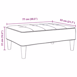 vidaXL Footstool Living Room Footrest Ottoman Sofa Stool Light Grey Velvet - Additional view 3