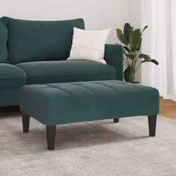 vidaXL Footstool Living Room Footrest Ottoman Sofa Stool Dark Green Velvet