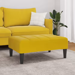 vidaXL Footstool Living Room Seat Footrest Ottoman Sofa Stool Yellow Velvet
