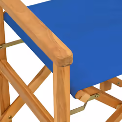 vidaXL Folding Director's Chairs Picnic Chair Outdoor Chair Solid Wood Teak - blue, 1 pcs - Additional view 6