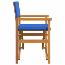 vidaXL Folding Director's Chairs Picnic Chair Outdoor Chair Solid Wood Teak - blue, 2 pcs - Additional view 4