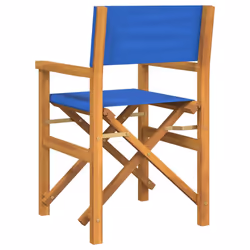 vidaXL Folding Director's Chairs Picnic Chair Outdoor Chair Solid Wood Teak - blue, 2 pcs - Additional view 5
