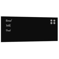 vidaXL Wall-mounted Magnetic Board Black 100x60 cm Tempered Glass - black, 100 x 40 cm