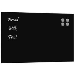 vidaXL Wall-mounted Magnetic Board Black 100x60 cm Tempered Glass - black, 80 x 50 cm