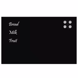 vidaXL Wall-mounted Magnetic Board Black 100x60 cm Tempered Glass - black, 80 x 50 cm