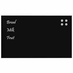 vidaXL Wall-mounted Magnetic Board Black 100x60 cm Tempered Glass - black, 100 x 60 cm