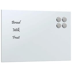 vidaXL Wall-mounted Magnetic Board Black 100x60 cm Tempered Glass - white, 40 x 30 cm