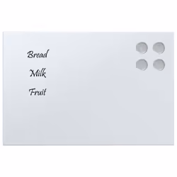 vidaXL Wall-mounted Magnetic Board Black 100x60 cm Tempered Glass - white, 40 x 30 cm