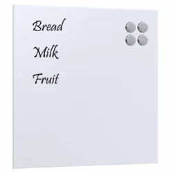 vidaXL Wall-mounted Magnetic Board Black 100x60 cm Tempered Glass - white, 40 x 40 cm