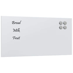 vidaXL Wall-mounted Magnetic Board Black 100x60 cm Tempered Glass - white, 80 x 40 cm
