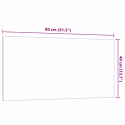 vidaXL Wall-mounted Magnetic Board Black 100x60 cm Tempered Glass - white, 80 x 40 cm