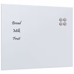 vidaXL Wall-mounted Magnetic Board Black 100x60 cm Tempered Glass - white, 50 x 40 cm