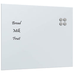 vidaXL Wall-mounted Magnetic Board Black 100x60 cm Tempered Glass - white, 50 x 40 cm