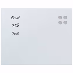 vidaXL Wall-mounted Magnetic Board Black 100x60 cm Tempered Glass - white, 50 x 40 cm