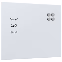 vidaXL Wall-mounted Magnetic Board Black 100x60 cm Tempered Glass - white, 60 x 50 cm