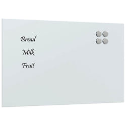vidaXL Wall-mounted Magnetic Board Black 100x60 cm Tempered Glass - white, 80 x 50 cm