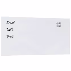 vidaXL Wall-mounted Magnetic Board Black 100x60 cm Tempered Glass - white, 100 x 50 cm