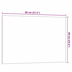vidaXL Wall-mounted Magnetic Board Black 100x60 cm Tempered Glass - white, 80 x 60 cm