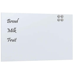 vidaXL Wall-mounted Magnetic Board Black 100x60 cm Tempered Glass - white, 100 x 60 cm