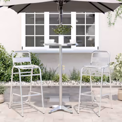 vidaXL Outdoor Bar Table Height Adjustable Bistro Table Dining Table Aluminium - 59.5 x 70/114.5 cm