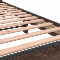 vidaXL Bed Frame Mattress Foundation Home Bed Base Engineered Wood and Metal - brown oak, 150 x 200 cm - Additional view 6