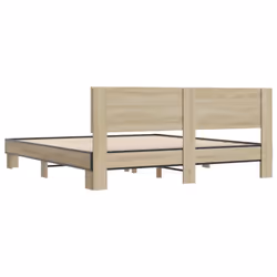vidaXL Bed Frame Bed Base Sonoma Oak 200x200 cm Engineered Wood and Metal - Additional view 5
