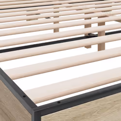 vidaXL Bed Frame Bed Base Sonoma Oak 200x200 cm Engineered Wood and Metal - Additional view 6