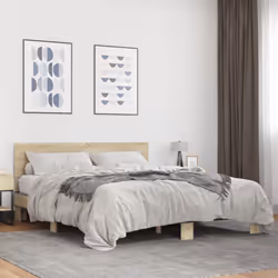 vidaXL Bed Frame Bed Base Sonoma Oak 160x200 cm Engineered Wood and Metal