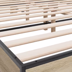 vidaXL Bed Frame Bed Base Sonoma Oak 160x200 cm Engineered Wood and Metal - Additional view 6