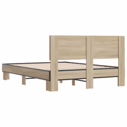 vidaXL Bed Frame Home Bed Base Sonoma Oak 90x200 cm Engineered Wood and Metal - sonoma oak, 120 x 200 cm - Additional view 5