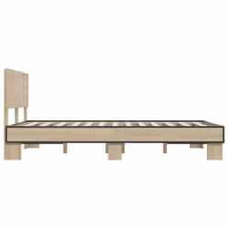 vidaXL Bed Frame Home Bed Base Sonoma Oak 90x200 cm Engineered Wood and Metal - sonoma oak, 135 x 190 cm - Additional view 4