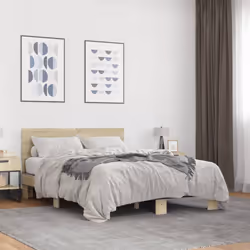vidaXL Bed Frame Bed Base Sonoma Oak 140x190 cm Engineered Wood and Metal