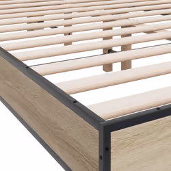 vidaXL Bed Frame Bed Base Sonoma Oak 140x190 cm Engineered Wood and Metal - Additional view 6