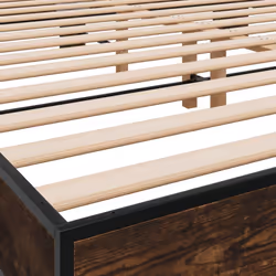 vidaXL Bed Frame Engineered Wood and Metal - smoked oak, 200 x 200 cm - Additional view 6
