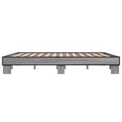vidaXL Bed Frame Engineered Wood and Metal - grey sonoma, 200 x 200 cm - Additional view 4