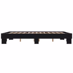 vidaXL Bed Frame Bed Black 150x200 cm King Size Engineered Wood and Metal - Additional view 4