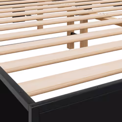 vidaXL Bed Frame Bed Black 150x200 cm King Size Engineered Wood and Metal - Additional view 6