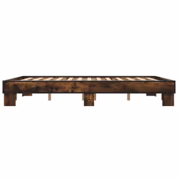 vidaXL Bed Frame Smoked Oak 150x200 cm King Size Engineered Wood and Metal - Additional view 4