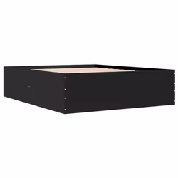 vidaXL Bed Frame Home Bed Base Bedstead Brown Oak 140x190 cm Engineered Wood - black, 160 x 200 cm/ 45 cm - Additional view 2